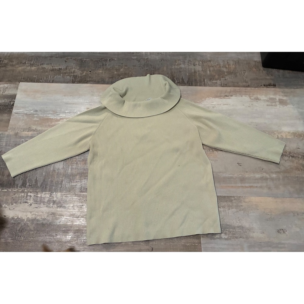 White Stag Sage Green Ribbed Cowl Neck Sweater Womens Large 12/14
